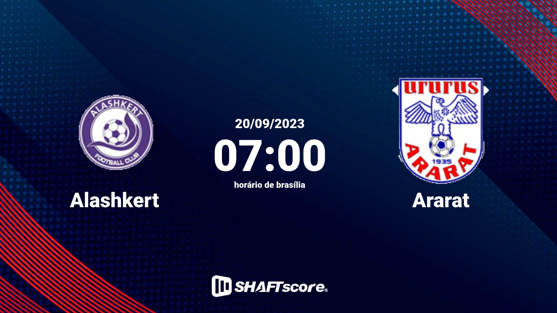 Estatísticas do jogo Alashkert vs Ararat 20.09 07:00