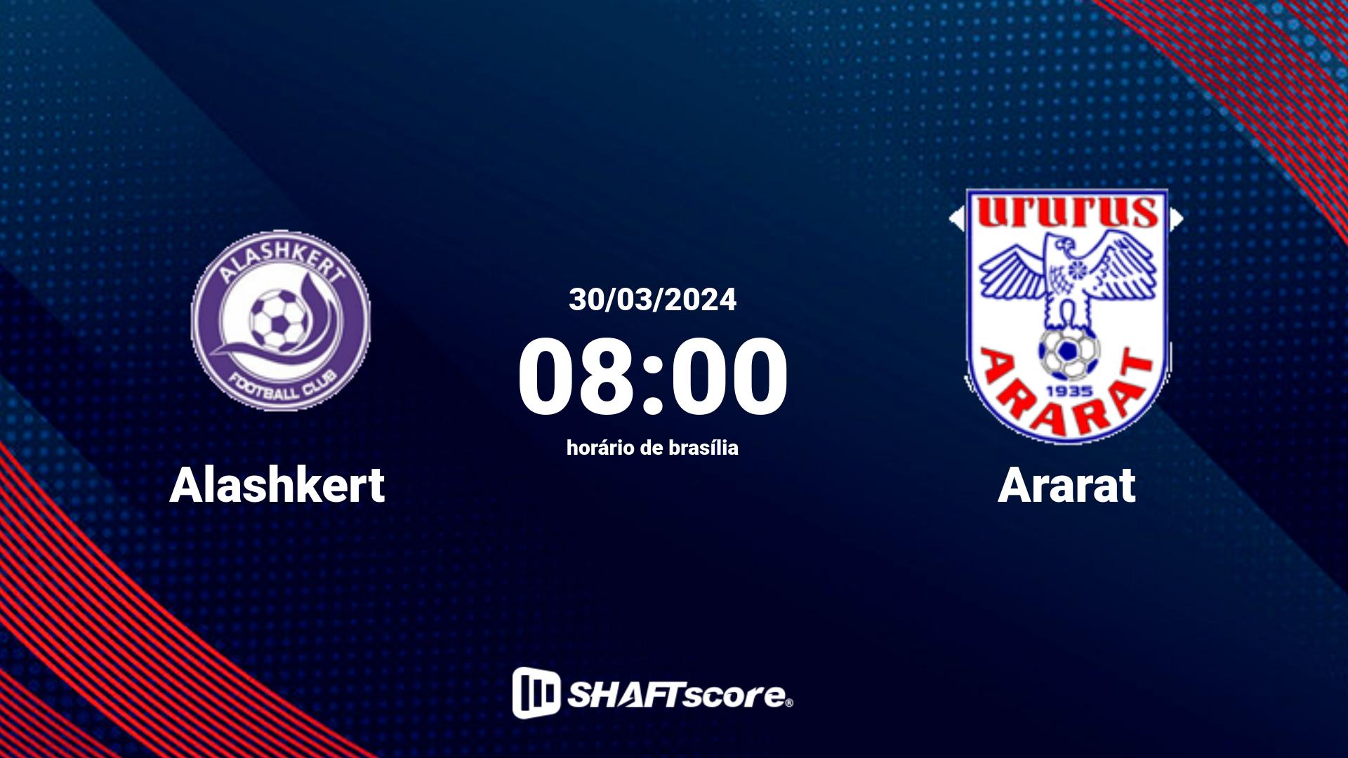 Estatísticas do jogo Alashkert vs Ararat 30.03 08:00