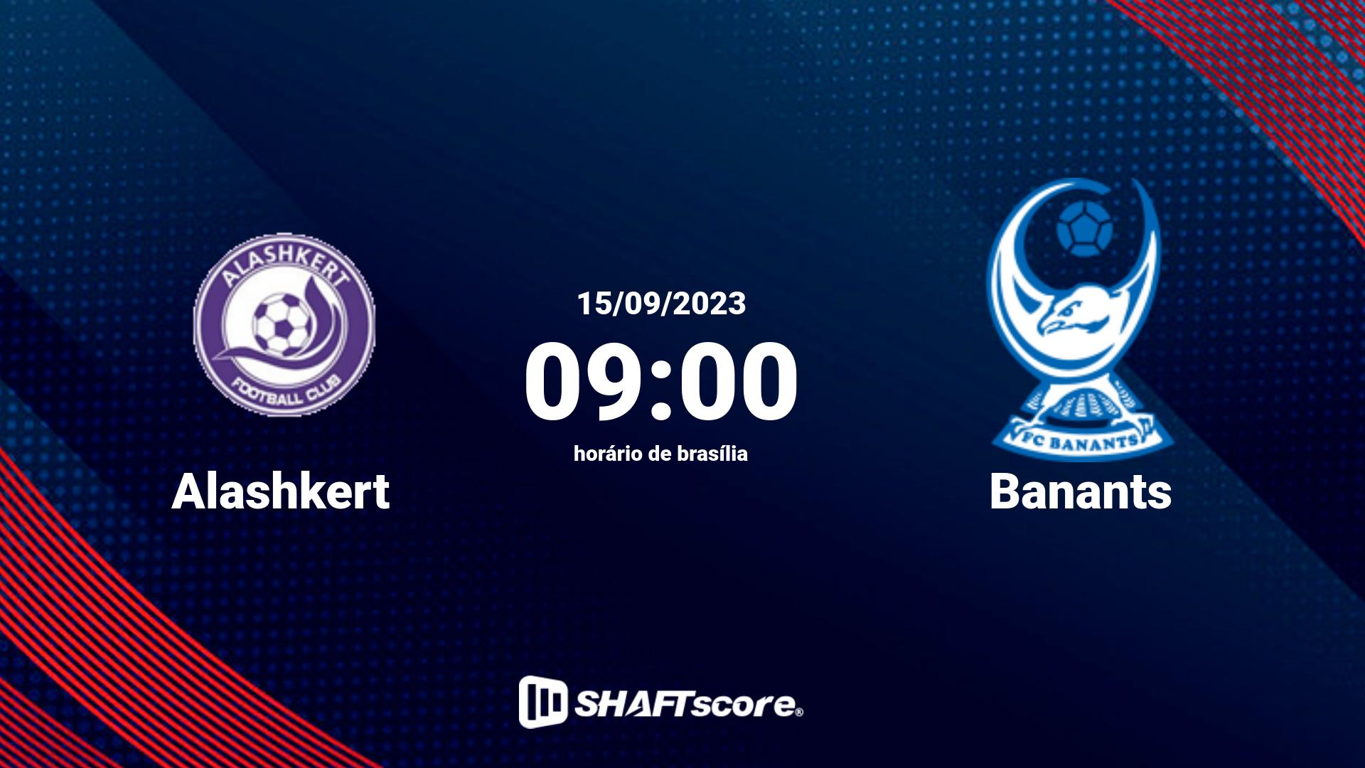 Estatísticas do jogo Alashkert vs Banants 15.09 09:00