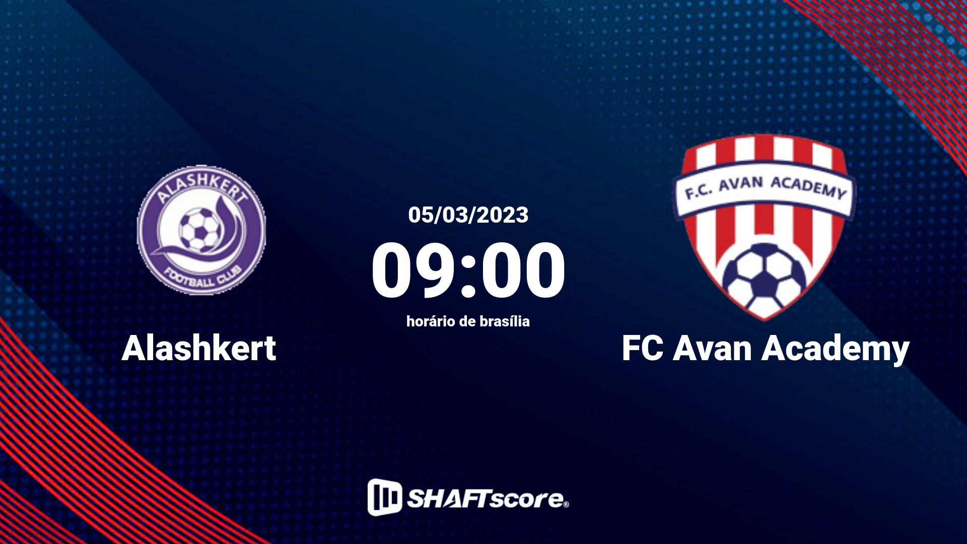 Estatísticas do jogo Alashkert vs FC Avan Academy 05.03 09:00