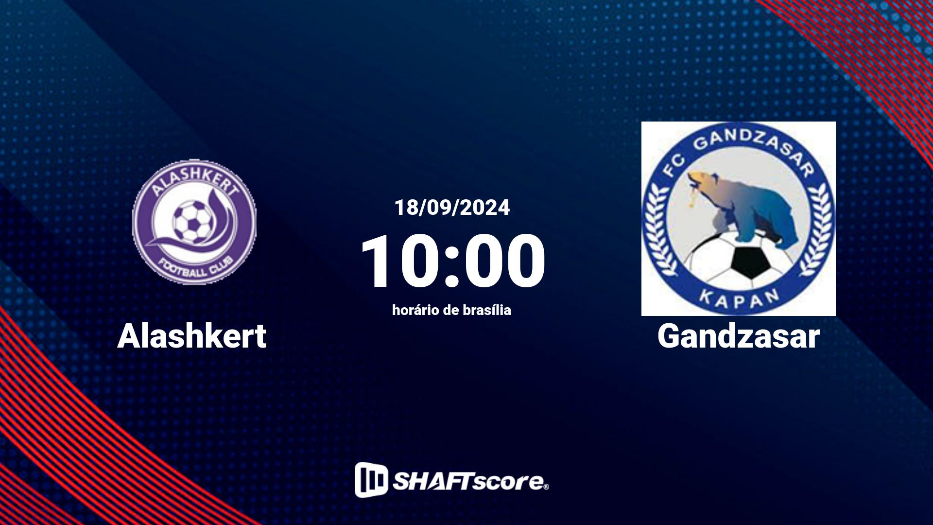 Estatísticas do jogo Alashkert vs Gandzasar 18.09 10:00