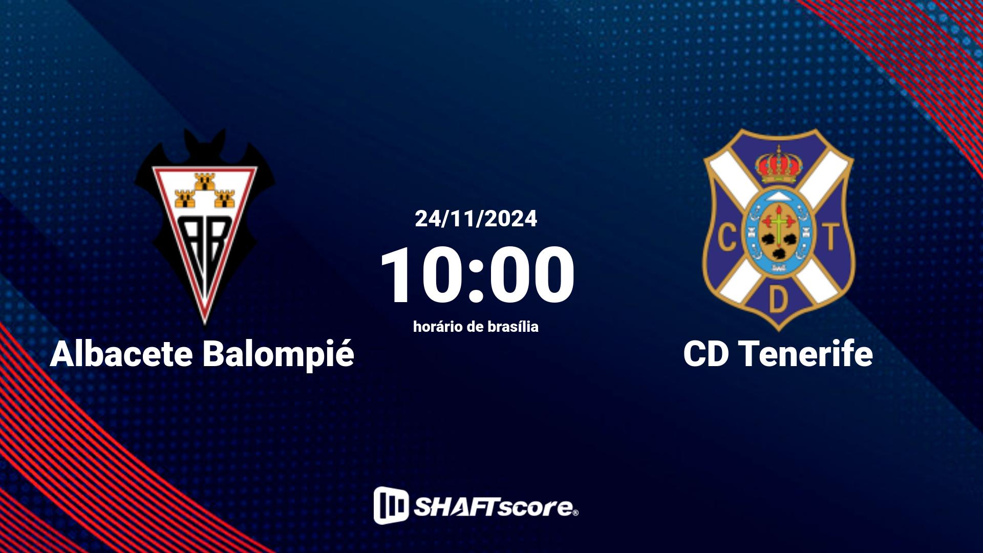 Estatísticas do jogo Albacete Balompié vs CD Tenerife 24.11 10:00