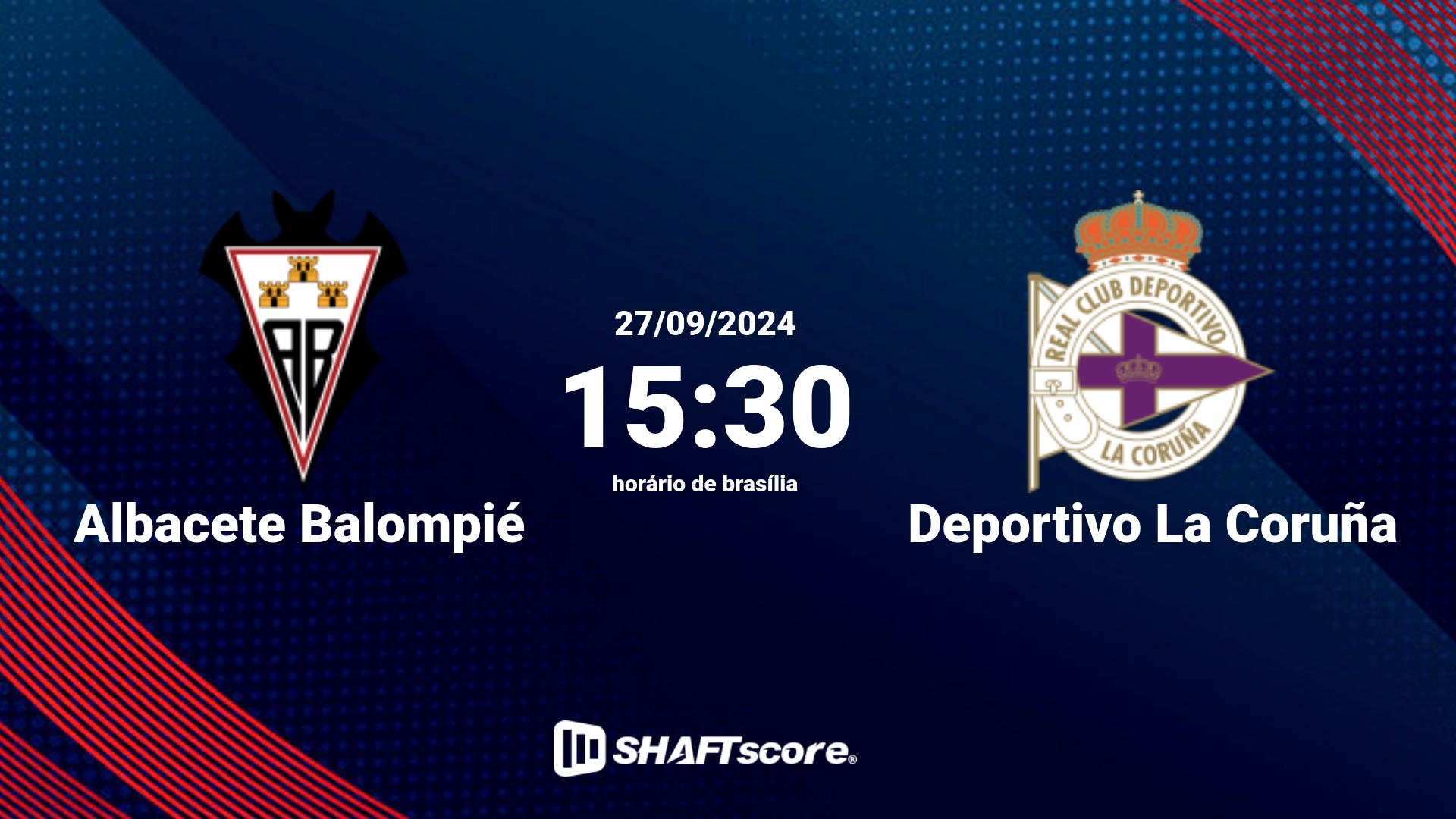 Estatísticas do jogo Albacete Balompié vs Deportivo La Coruña 27.09 15:30