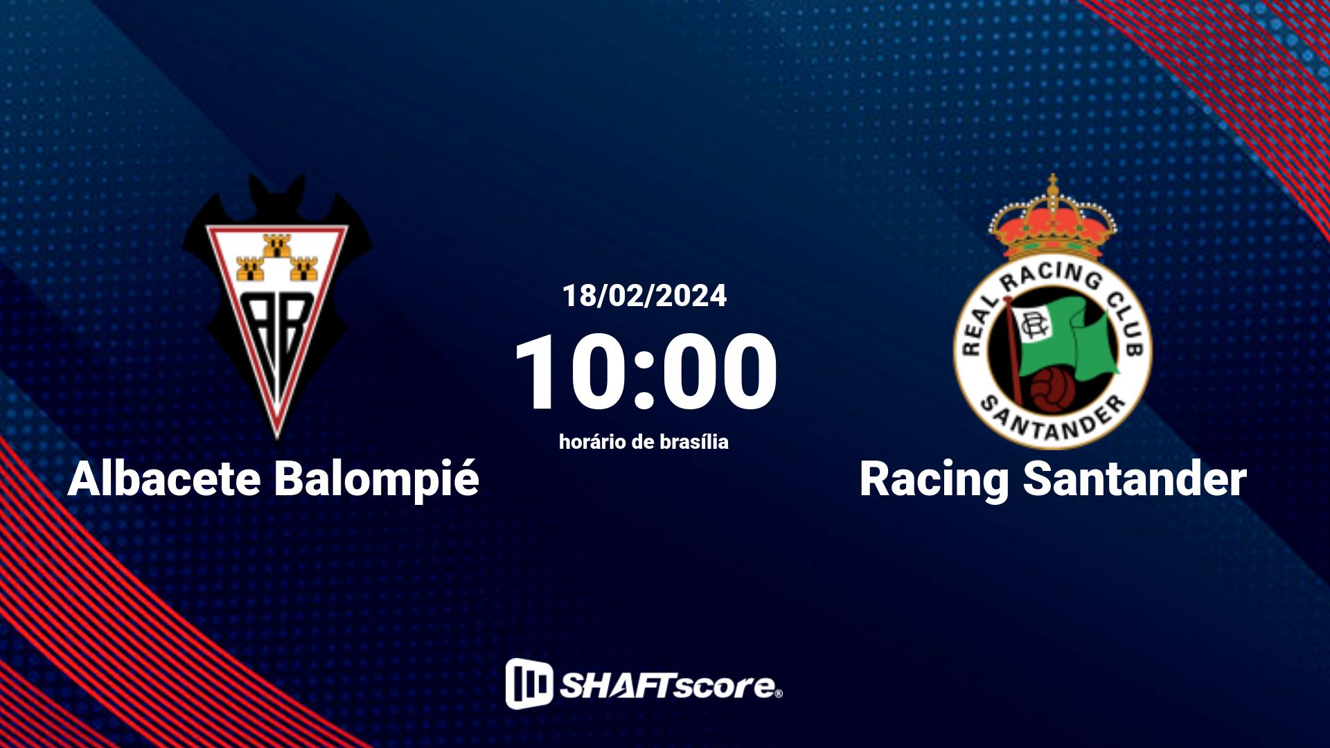 Estatísticas do jogo Albacete Balompié vs Racing Santander 18.02 10:00