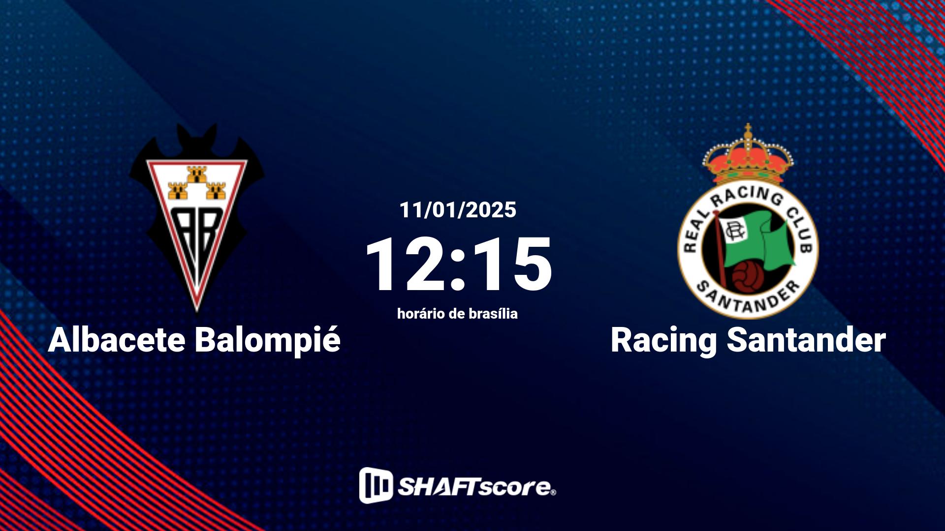 Estatísticas do jogo Albacete Balompié vs Racing Santander 11.01 12:15