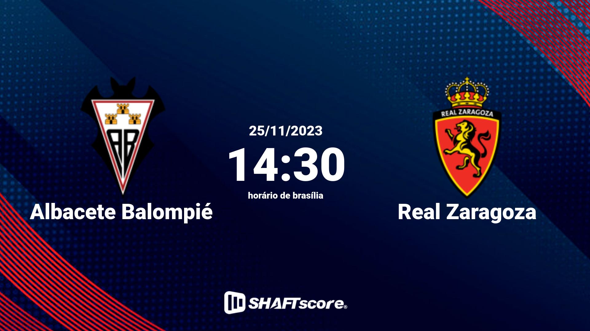 Estatísticas do jogo Albacete Balompié vs Real Zaragoza 25.11 14:30