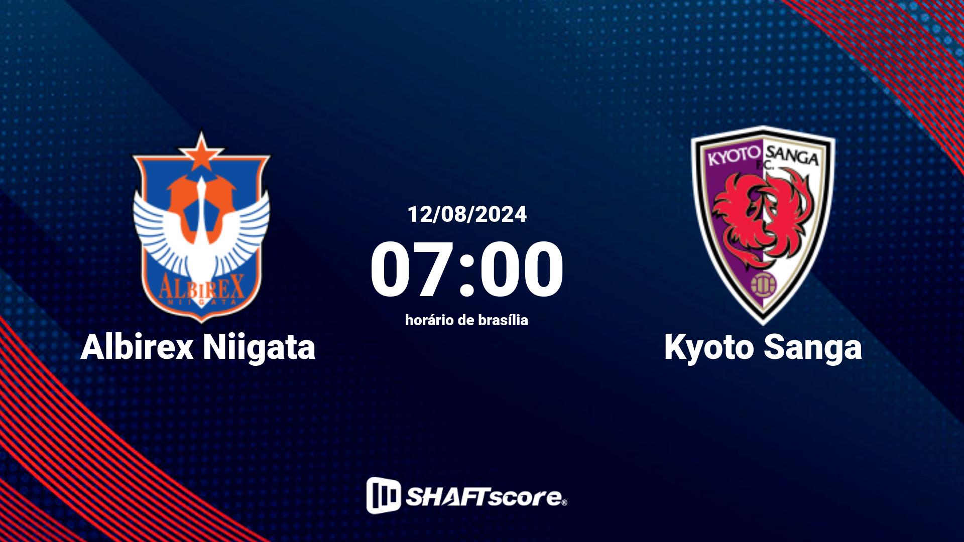 Estatísticas do jogo Albirex Niigata vs Kyoto Sanga 12.08 07:00