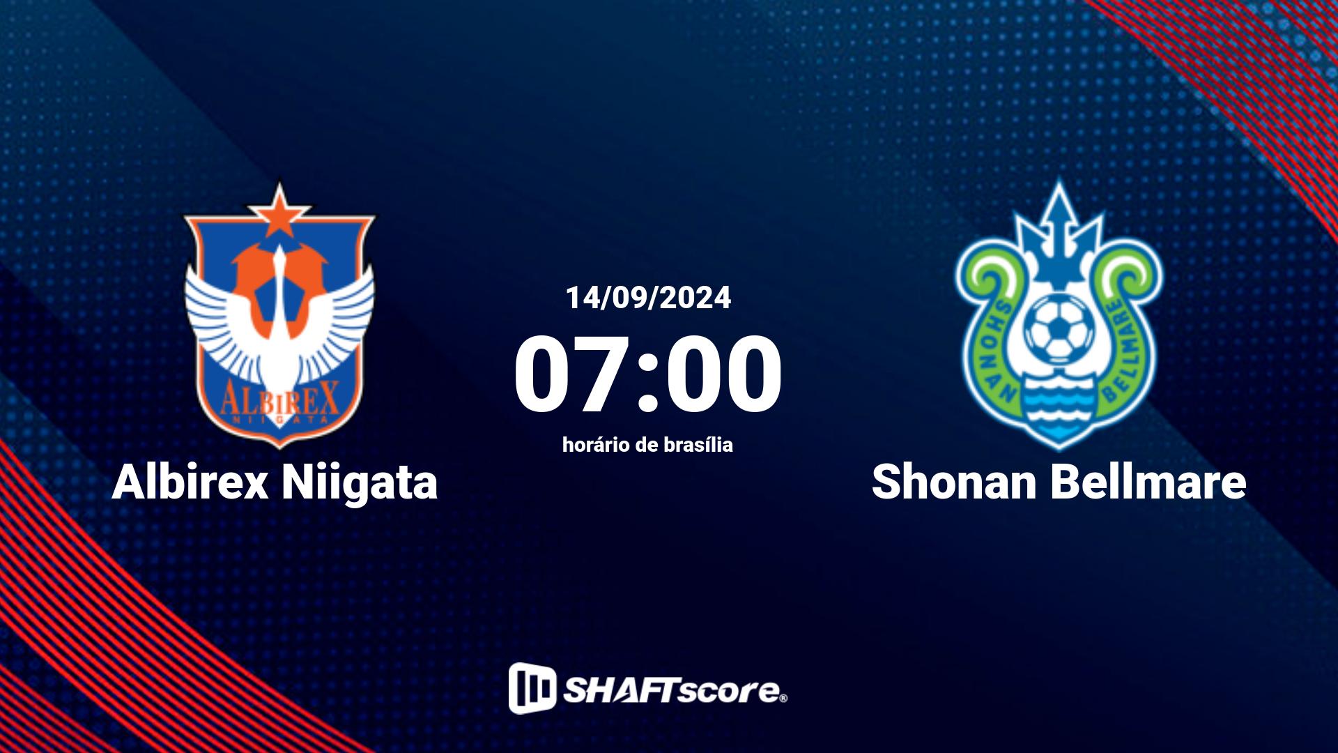 Estatísticas do jogo Albirex Niigata vs Shonan Bellmare 14.09 07:00