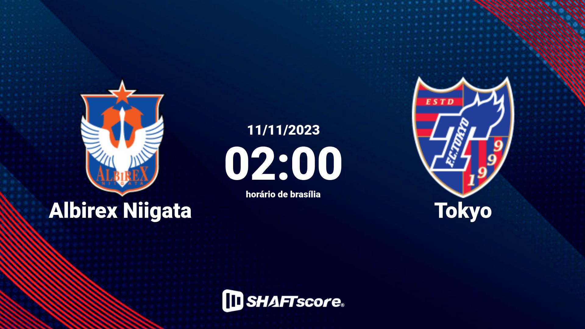 Estatísticas do jogo Albirex Niigata vs Tokyo 11.11 02:00