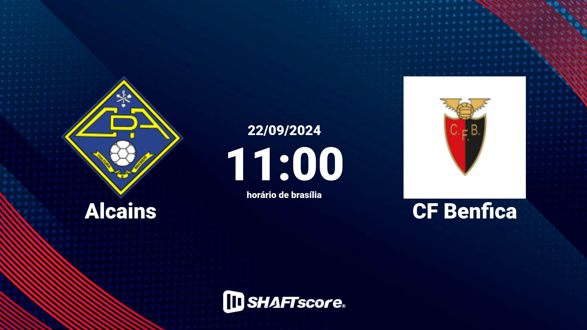 Estatísticas do jogo Alcains vs CF Benfica 22.09 11:00