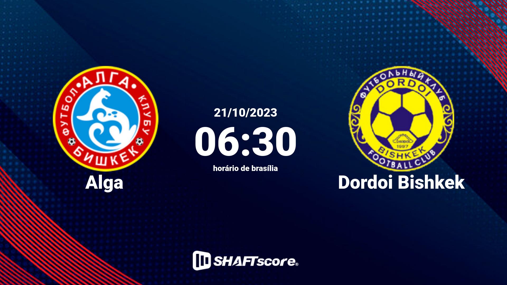 Estatísticas do jogo Alga vs Dordoi Bishkek 21.10 06:30