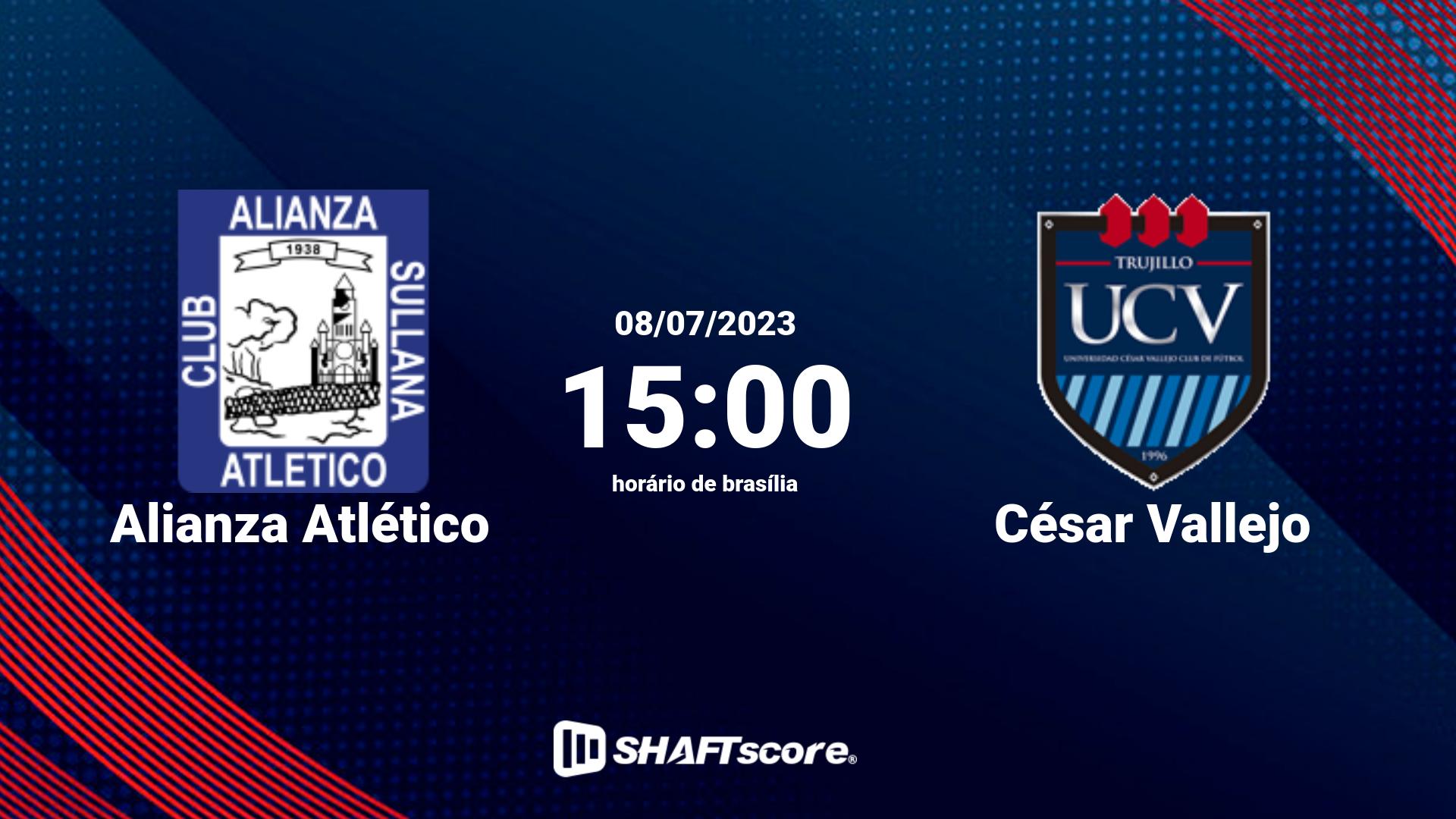 Estatísticas do jogo Alianza Atlético vs César Vallejo 08.07 15:00