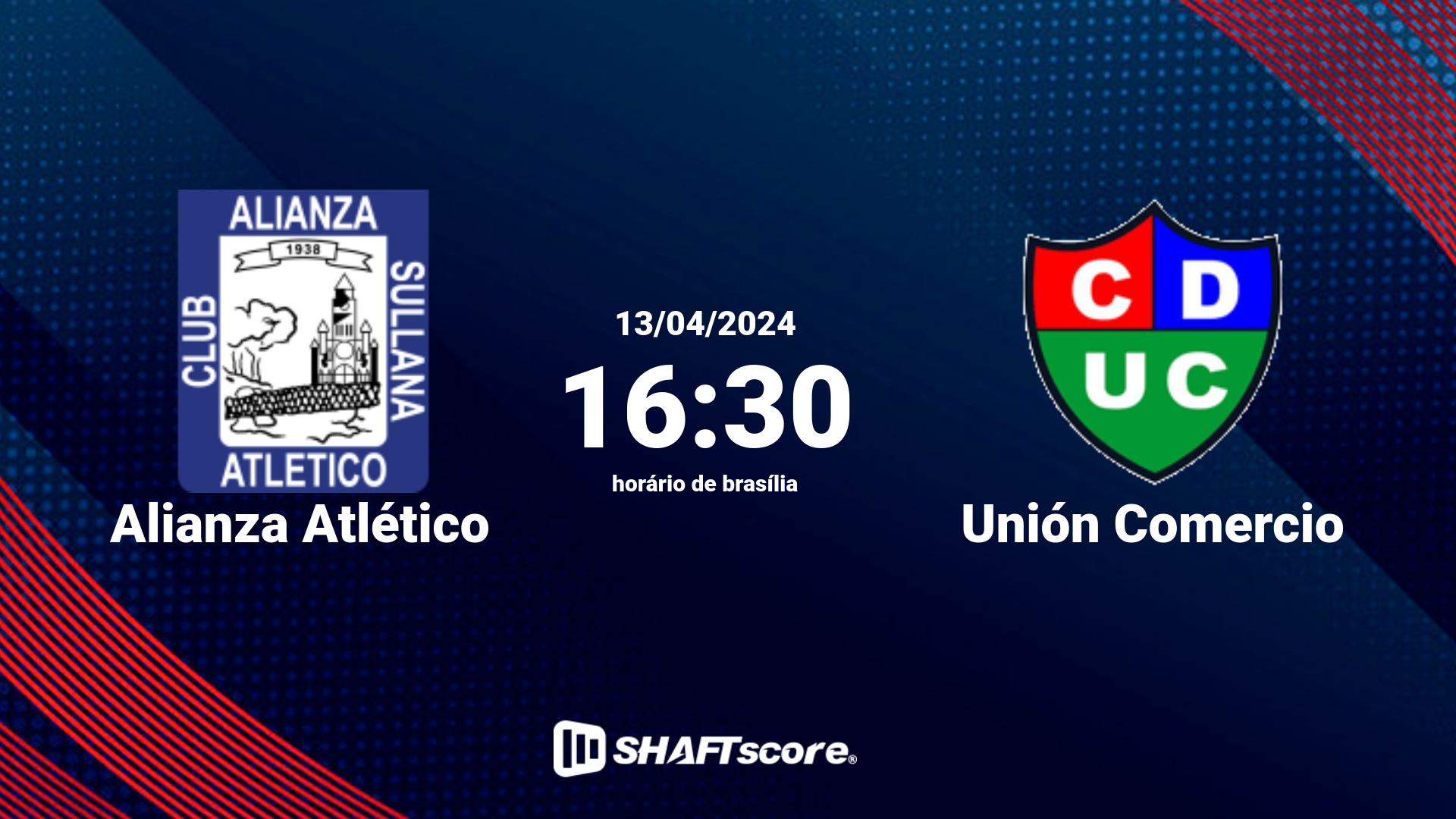 Estatísticas do jogo Alianza Atlético vs Unión Comercio 13.04 16:30