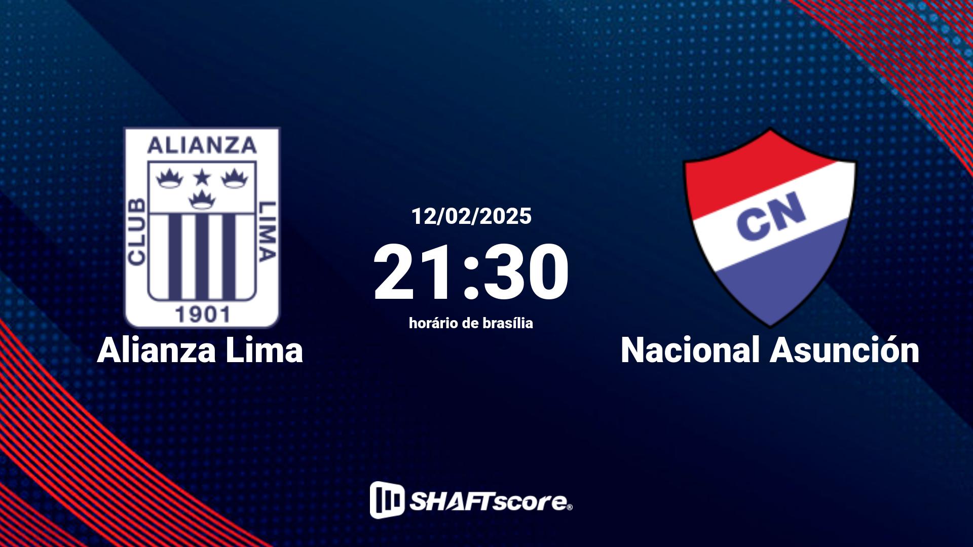 Estatísticas do jogo Alianza Lima vs Nacional Asunción 12.02 21:30