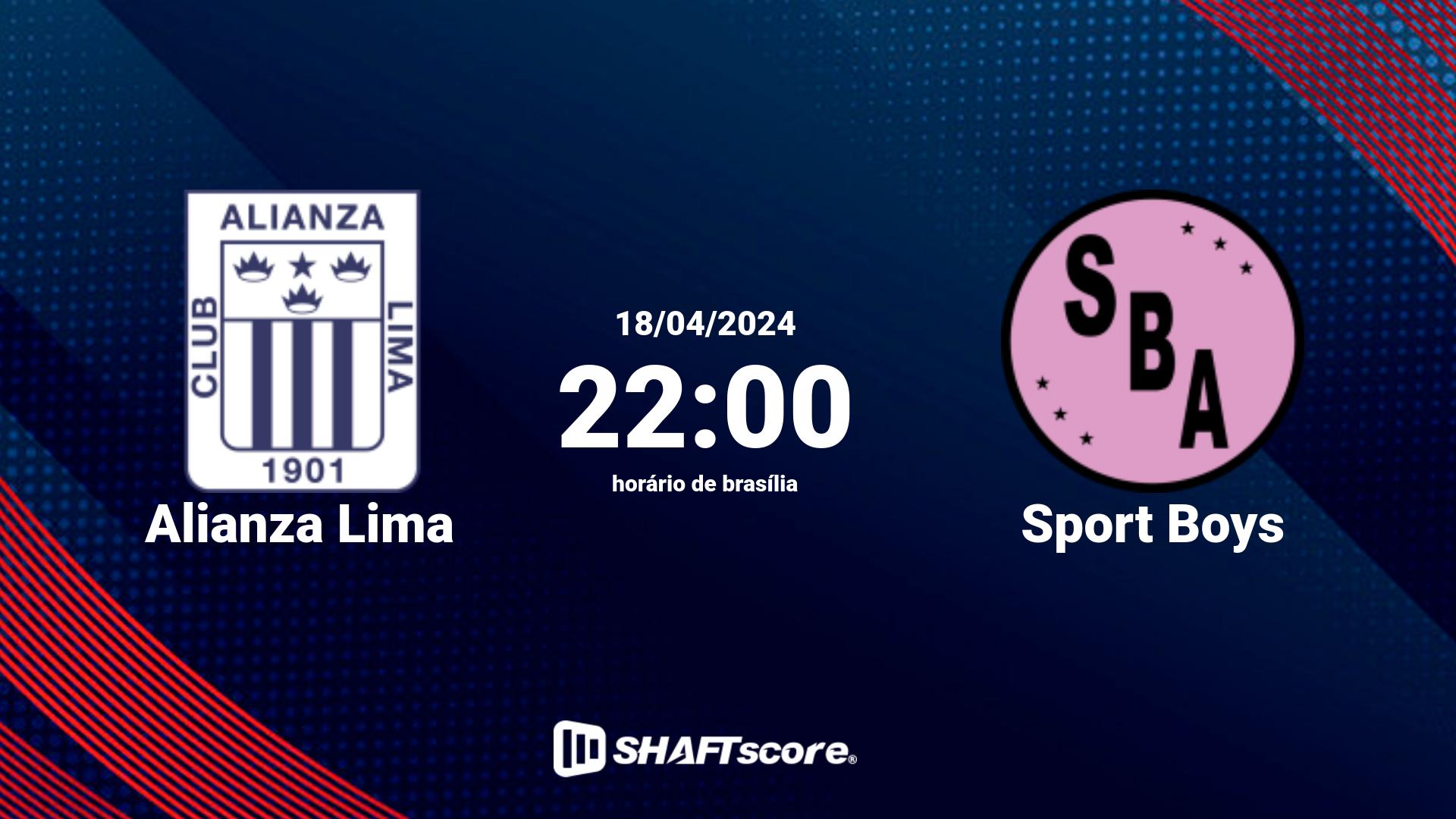 Estatísticas do jogo Alianza Lima vs Sport Boys 18.04 22:00