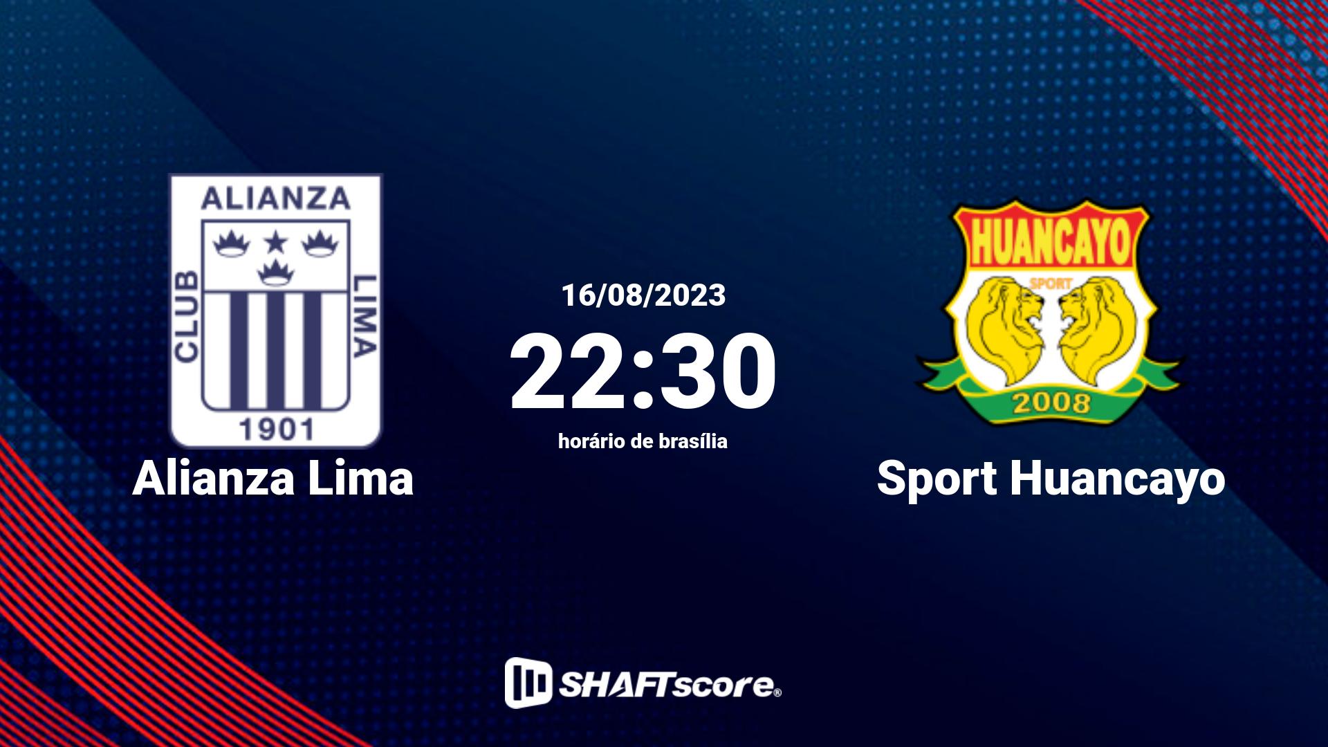 Estatísticas do jogo Alianza Lima vs Sport Huancayo 16.08 22:30