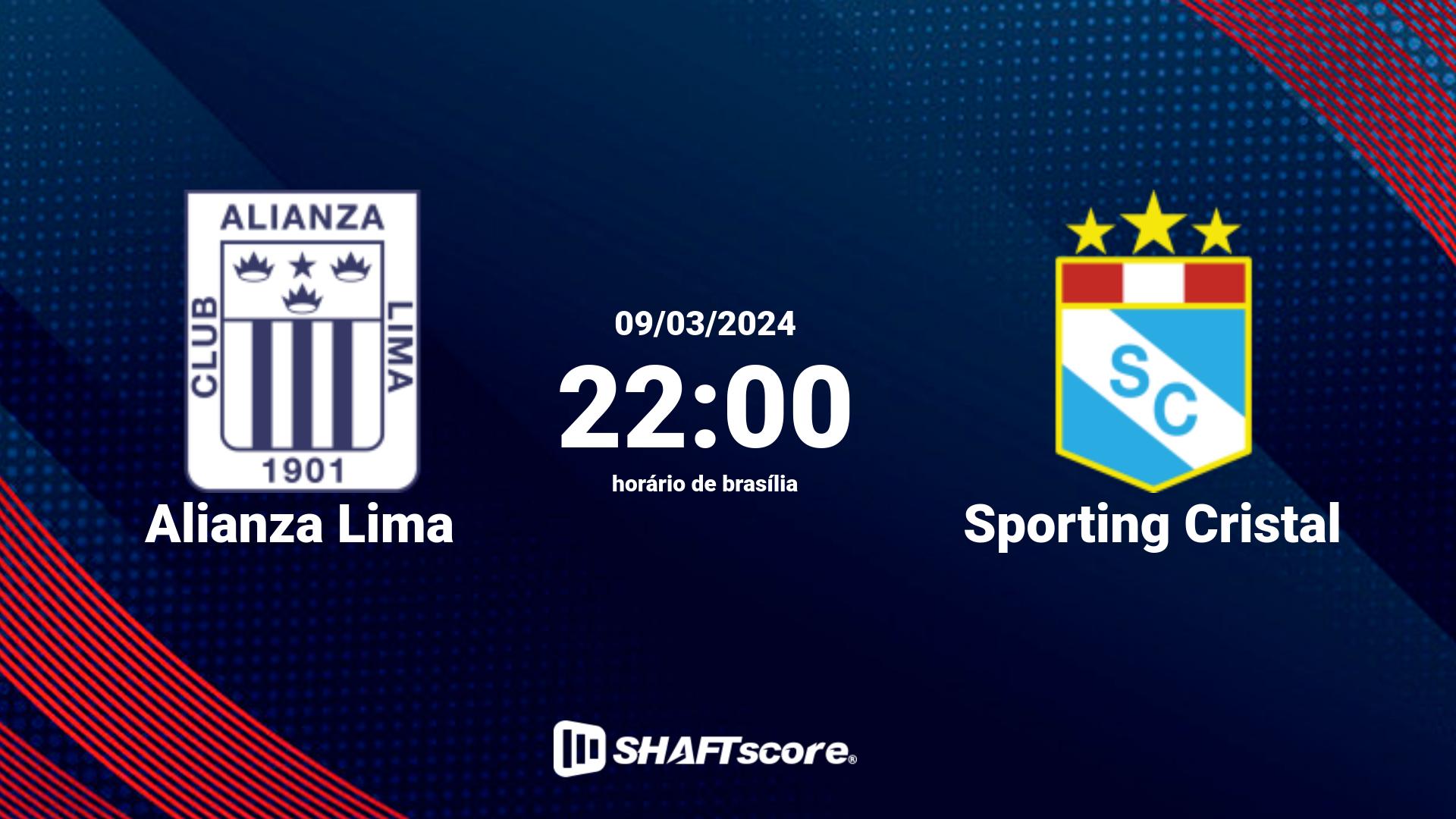 Estatísticas do jogo Alianza Lima vs Sporting Cristal 09.03 22:00