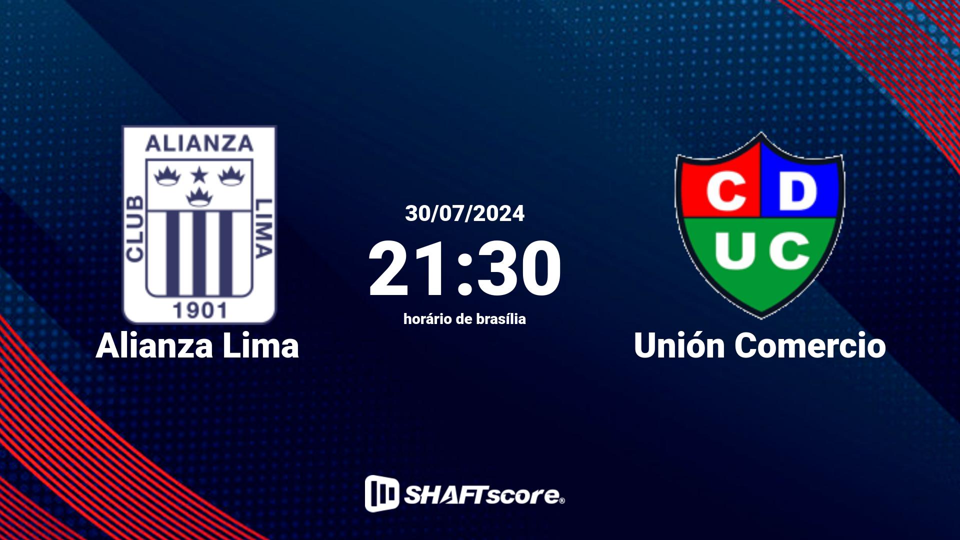 Estatísticas do jogo Alianza Lima vs Unión Comercio 30.07 21:30