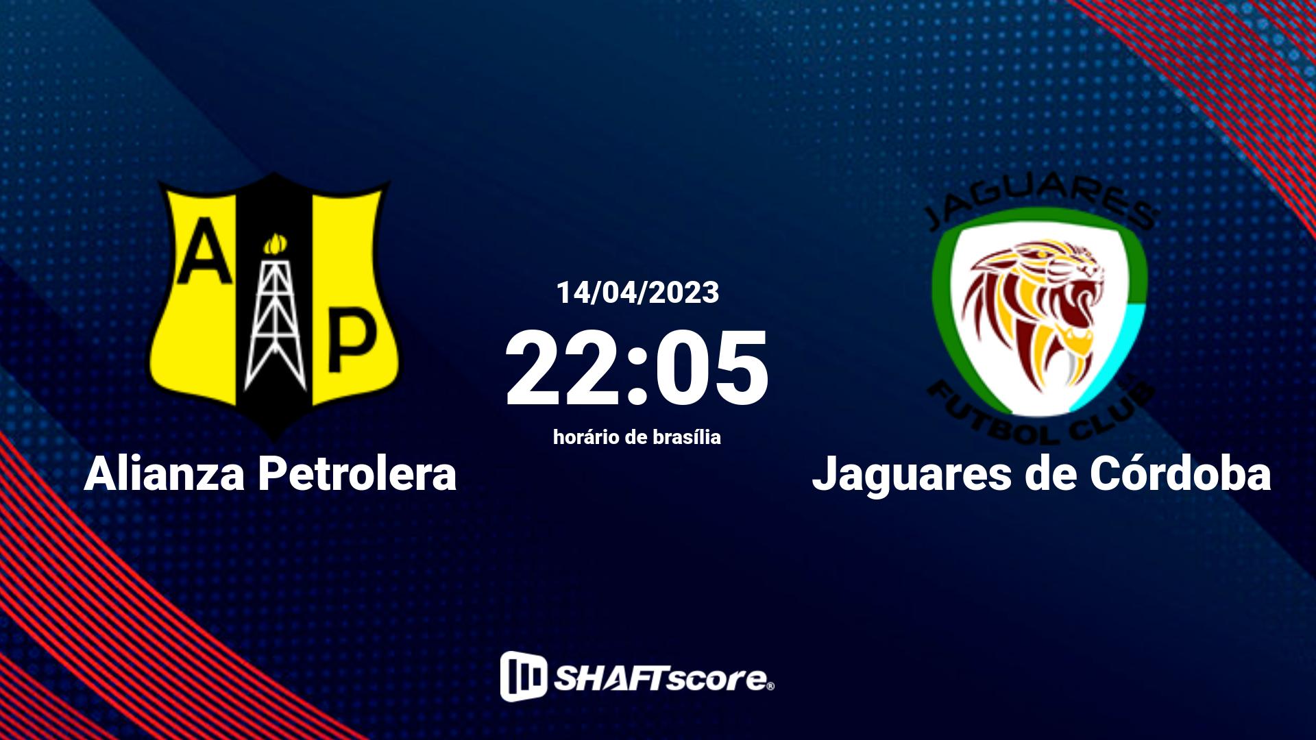 Estatísticas do jogo Alianza Petrolera vs Jaguares de Córdoba 14.04 22:05