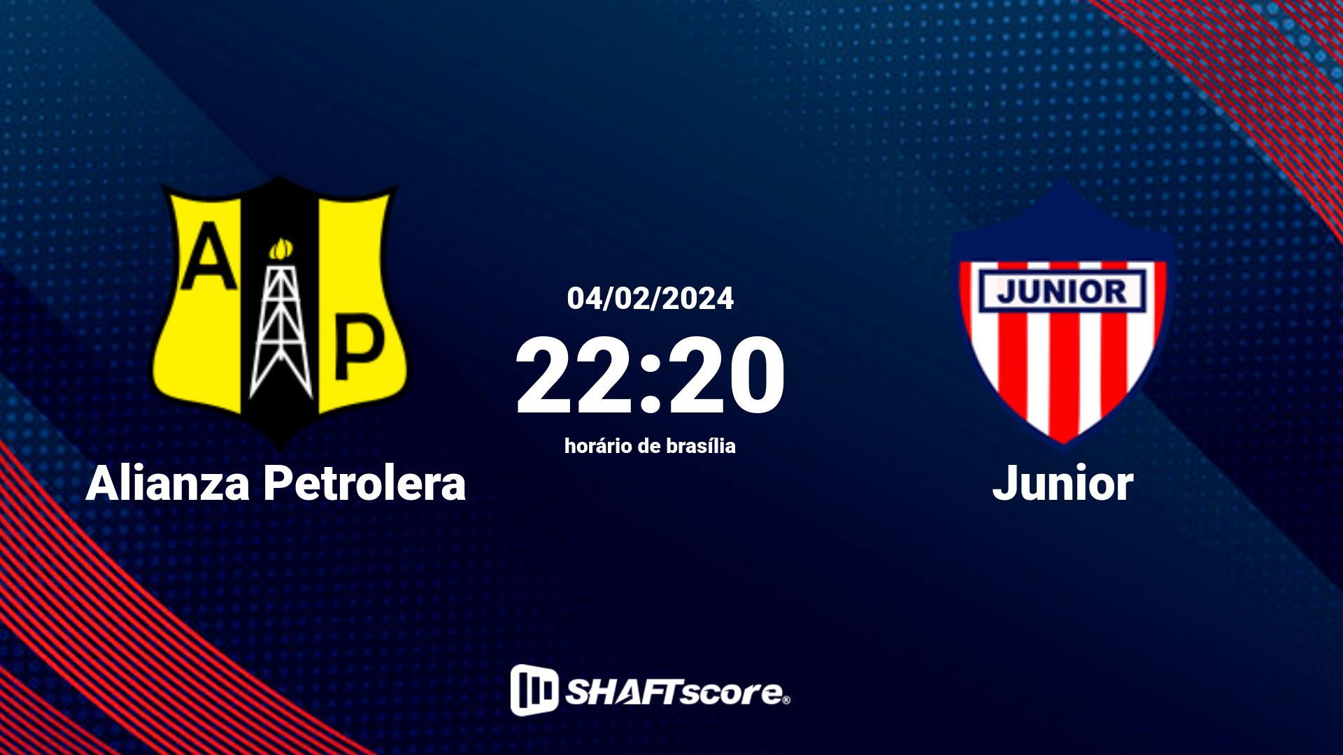 Estatísticas do jogo Alianza Petrolera vs Junior 04.02 22:20