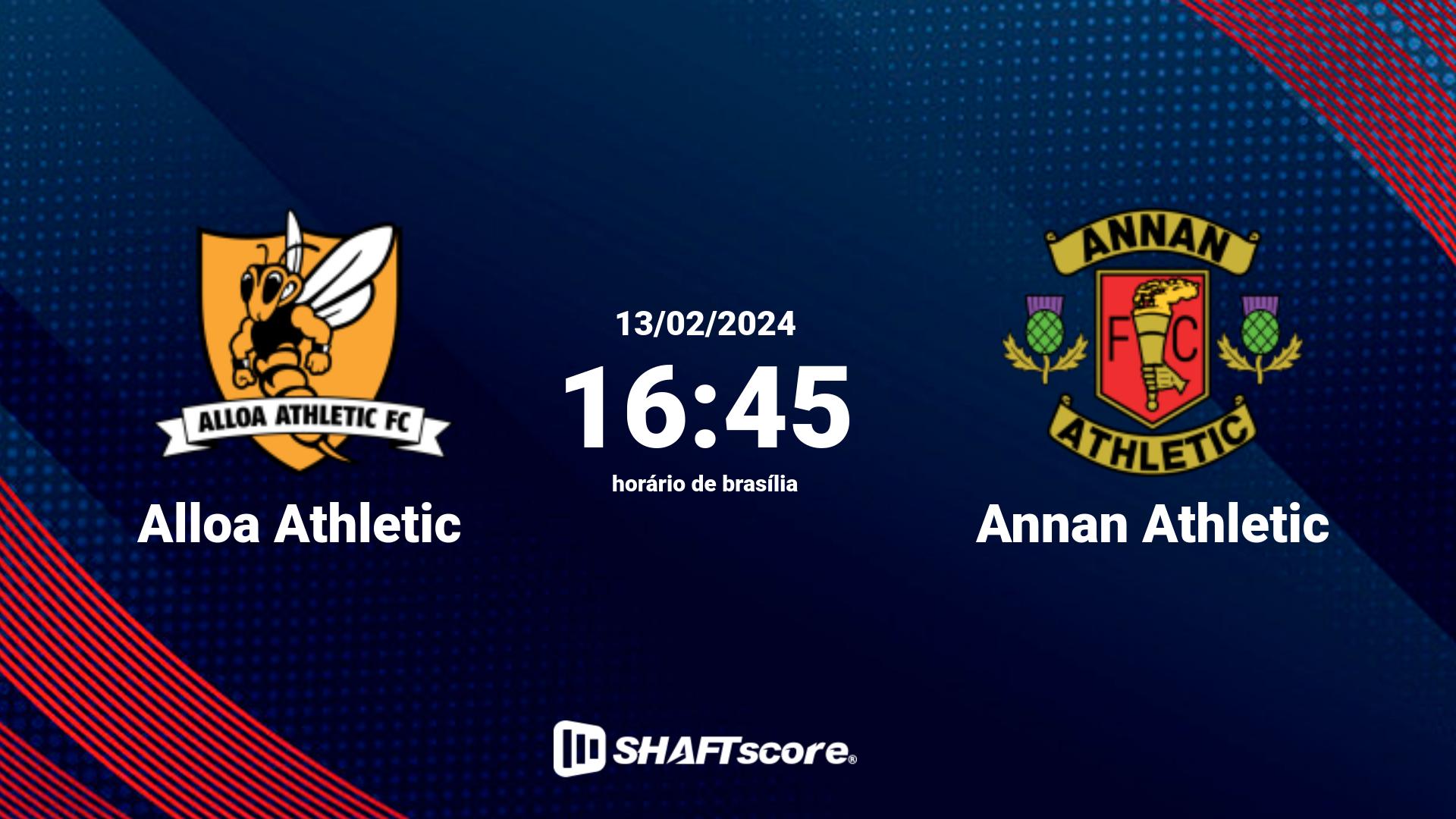 Estatísticas do jogo Alloa Athletic vs Annan Athletic 13.02 16:45