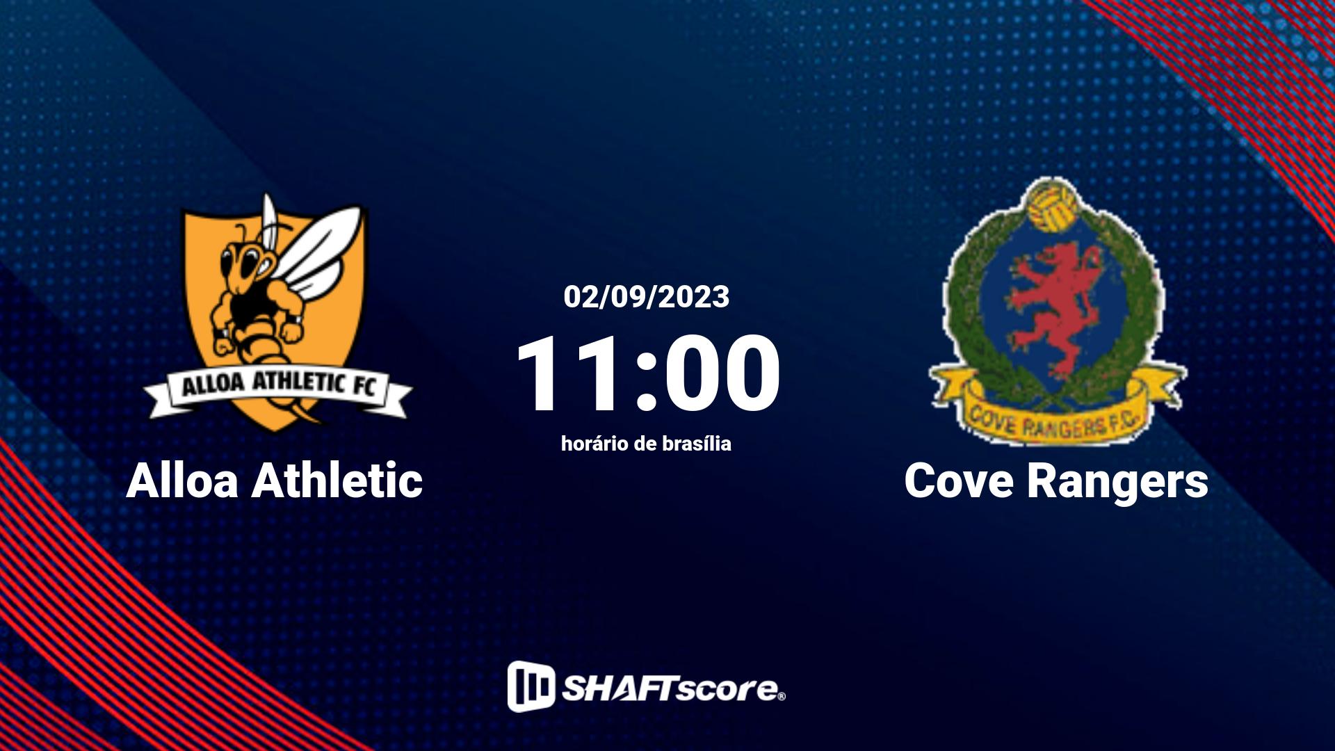 Estatísticas do jogo Alloa Athletic vs Cove Rangers 02.09 11:00