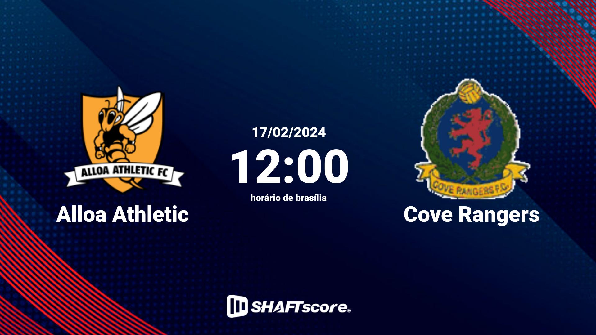 Estatísticas do jogo Alloa Athletic vs Cove Rangers 17.02 12:00