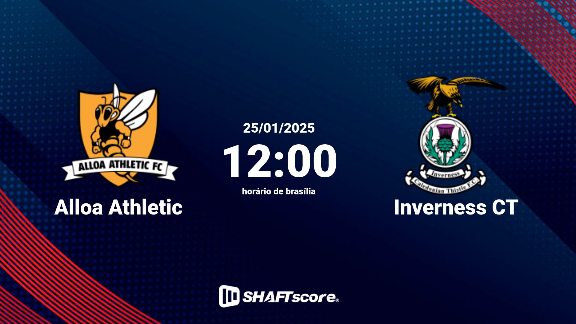 Estatísticas do jogo Alloa Athletic vs Inverness CT 25.01 12:00