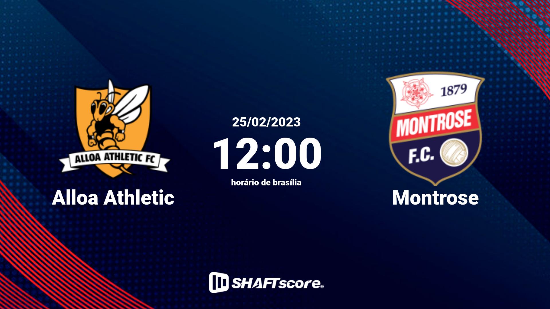 Estatísticas do jogo Alloa Athletic vs Montrose 25.02 12:00