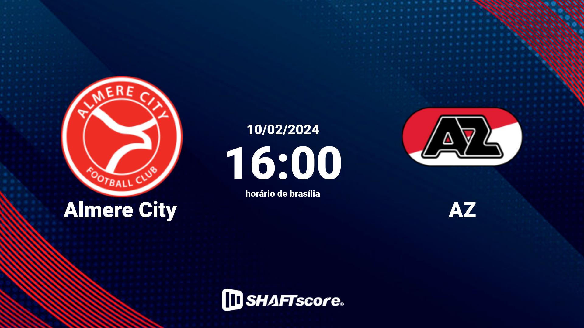 Estatísticas do jogo Almere City vs AZ 10.02 16:00