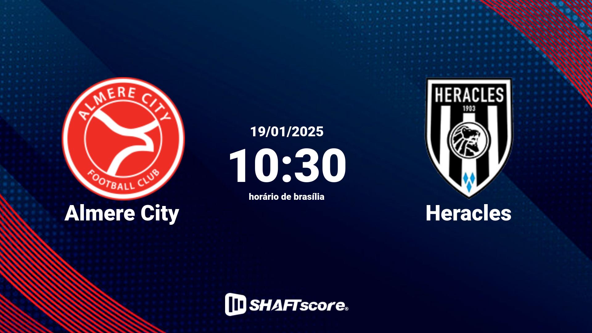 Estatísticas do jogo Almere City vs Heracles 19.01 10:30