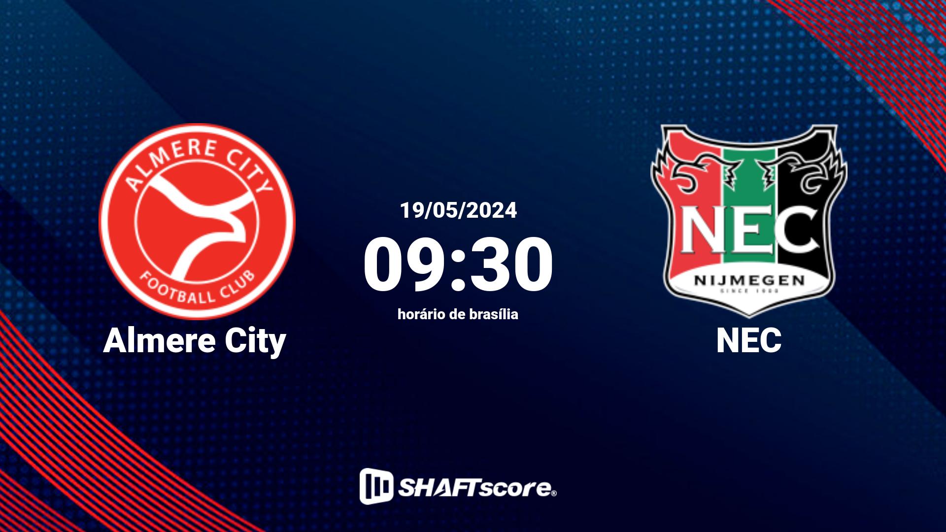 Estatísticas do jogo Almere City vs NEC 19.05 09:30