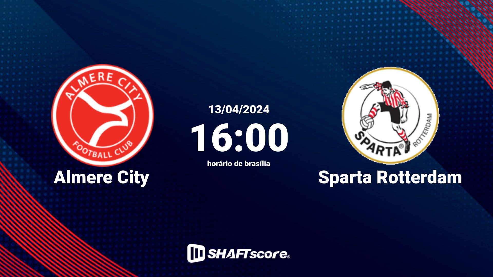 Estatísticas do jogo Almere City vs Sparta Rotterdam 13.04 16:00