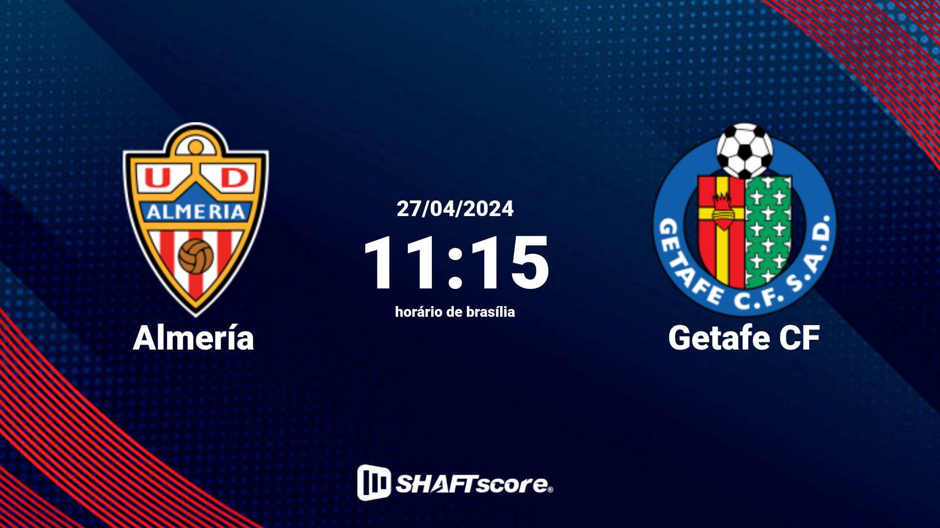Estatísticas do jogo Almería vs Getafe CF 27.04 11:15