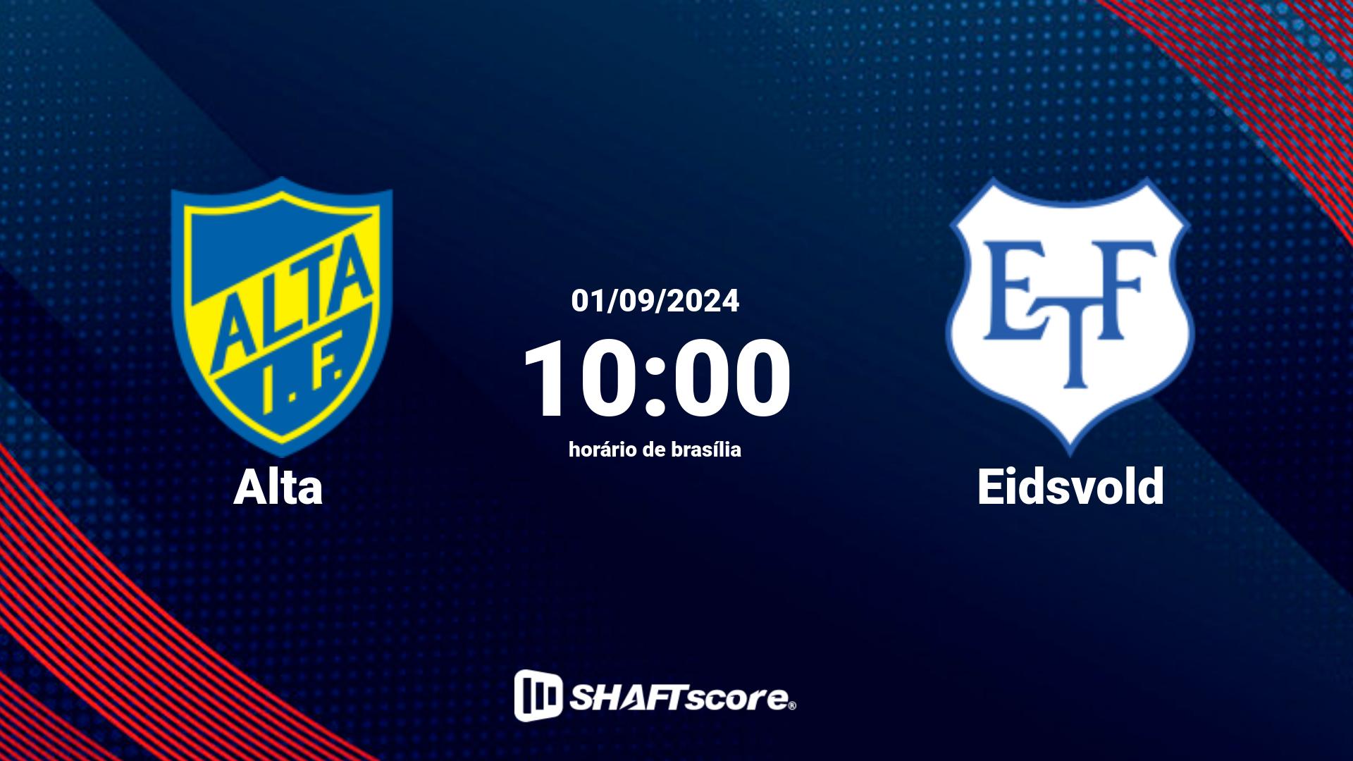 Estatísticas do jogo Alta vs Eidsvold 01.09 10:00