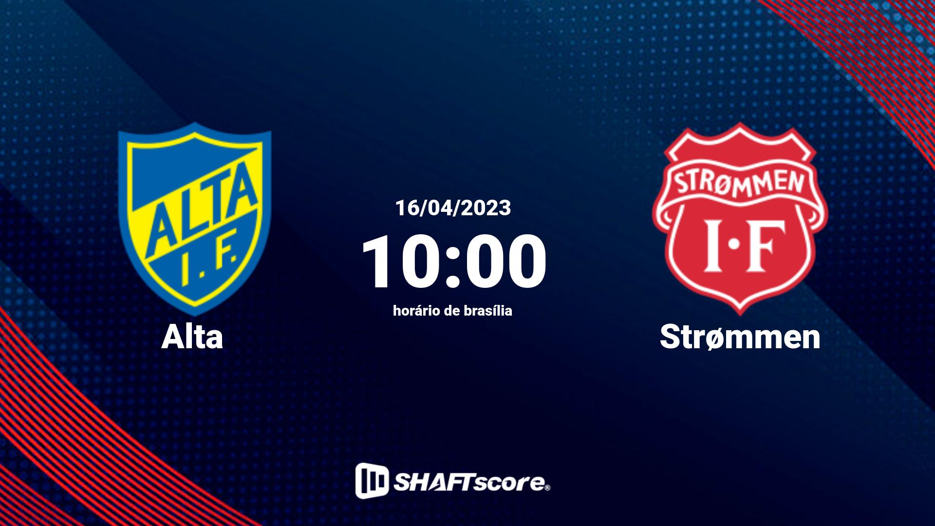 Estatísticas do jogo Alta vs Strømmen 16.04 10:00