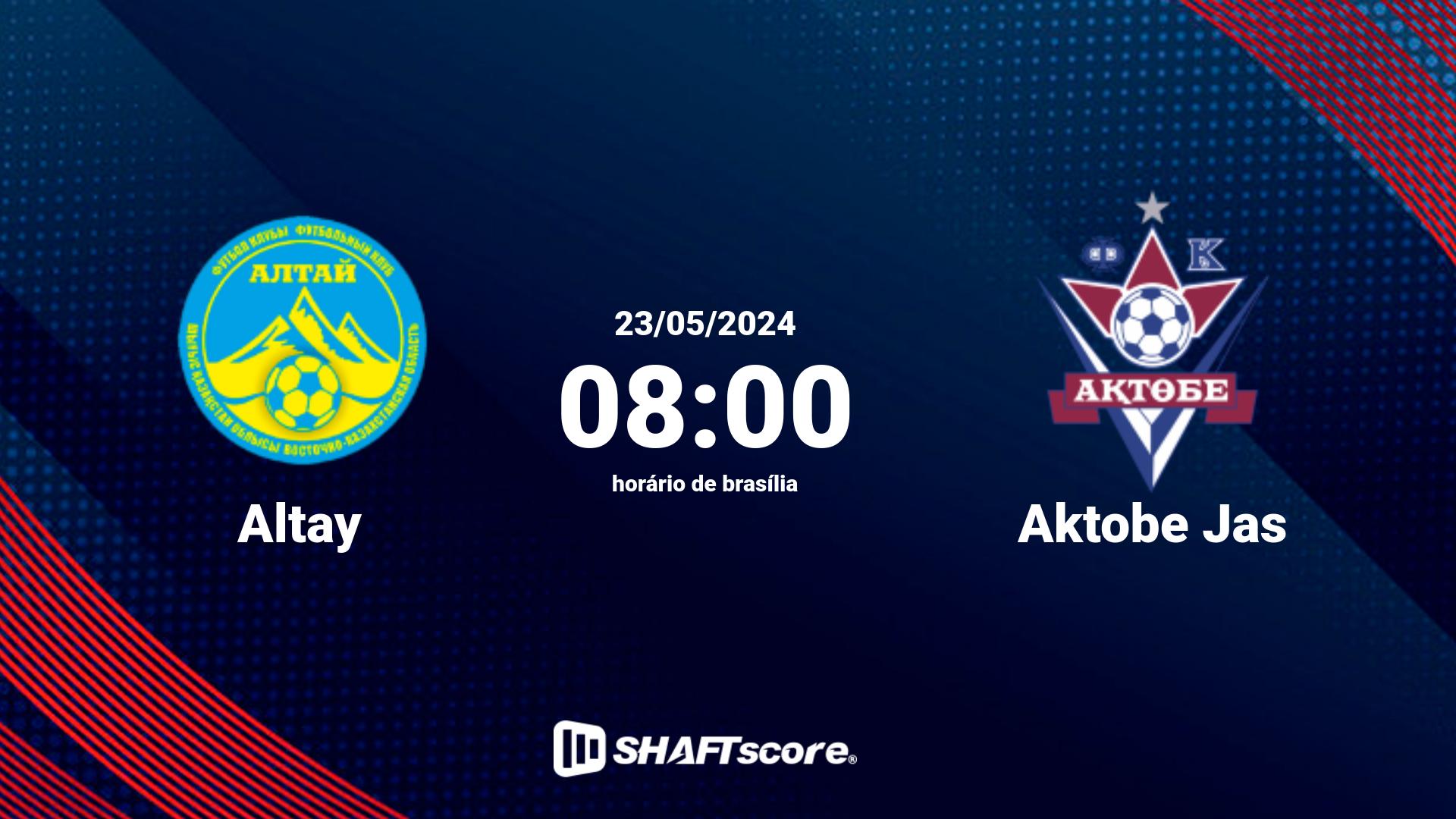 Estatísticas do jogo Altay vs Aktobe Jas 23.05 08:00