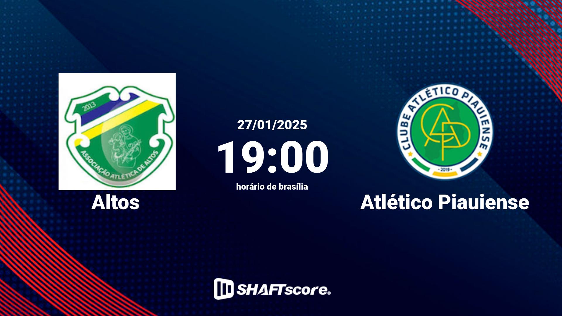 Estatísticas do jogo Altos vs Atlético Piauiense 27.01 19:00