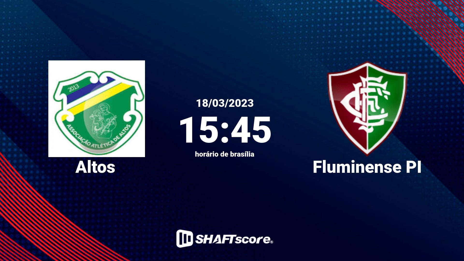 Estatísticas do jogo Altos vs Fluminense PI 18.03 15:45