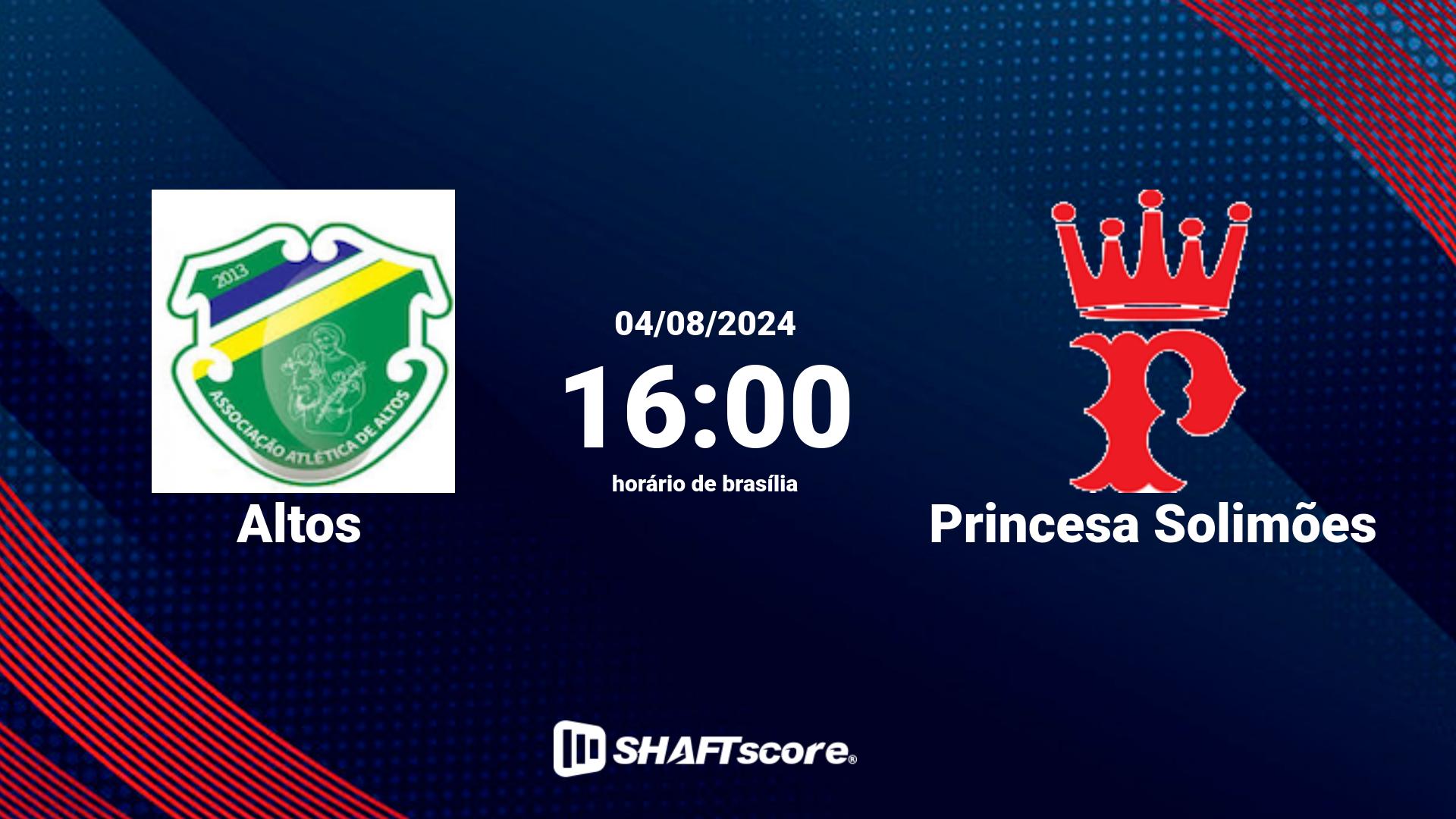 Estatísticas do jogo Altos vs Princesa Solimões 04.08 16:00