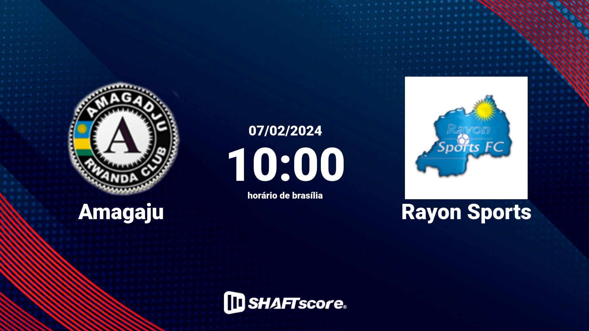 Estatísticas do jogo Amagaju vs Rayon Sports 07.02 10:00