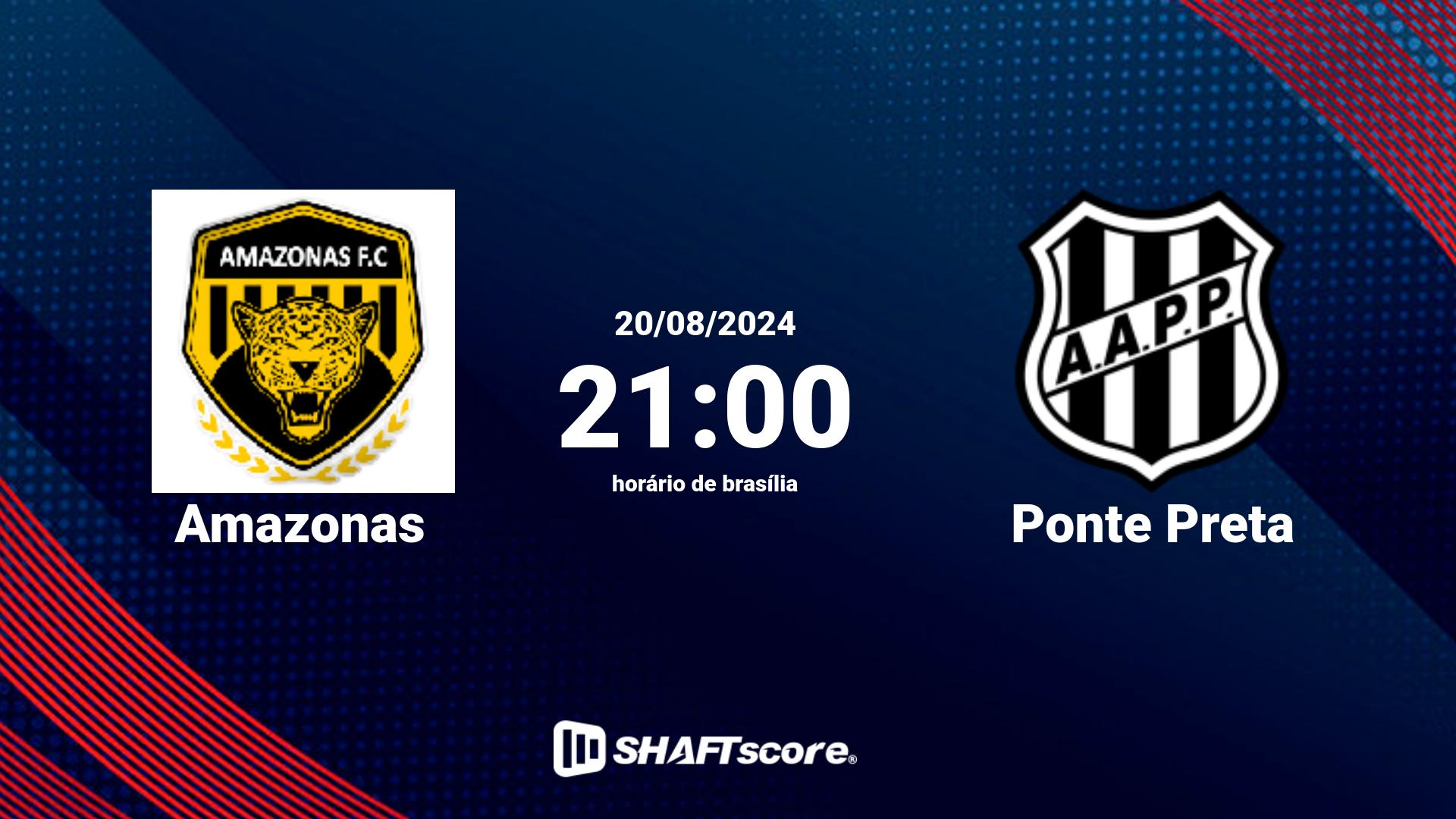 Estatísticas do jogo Amazonas vs Ponte Preta 20.08 21:00