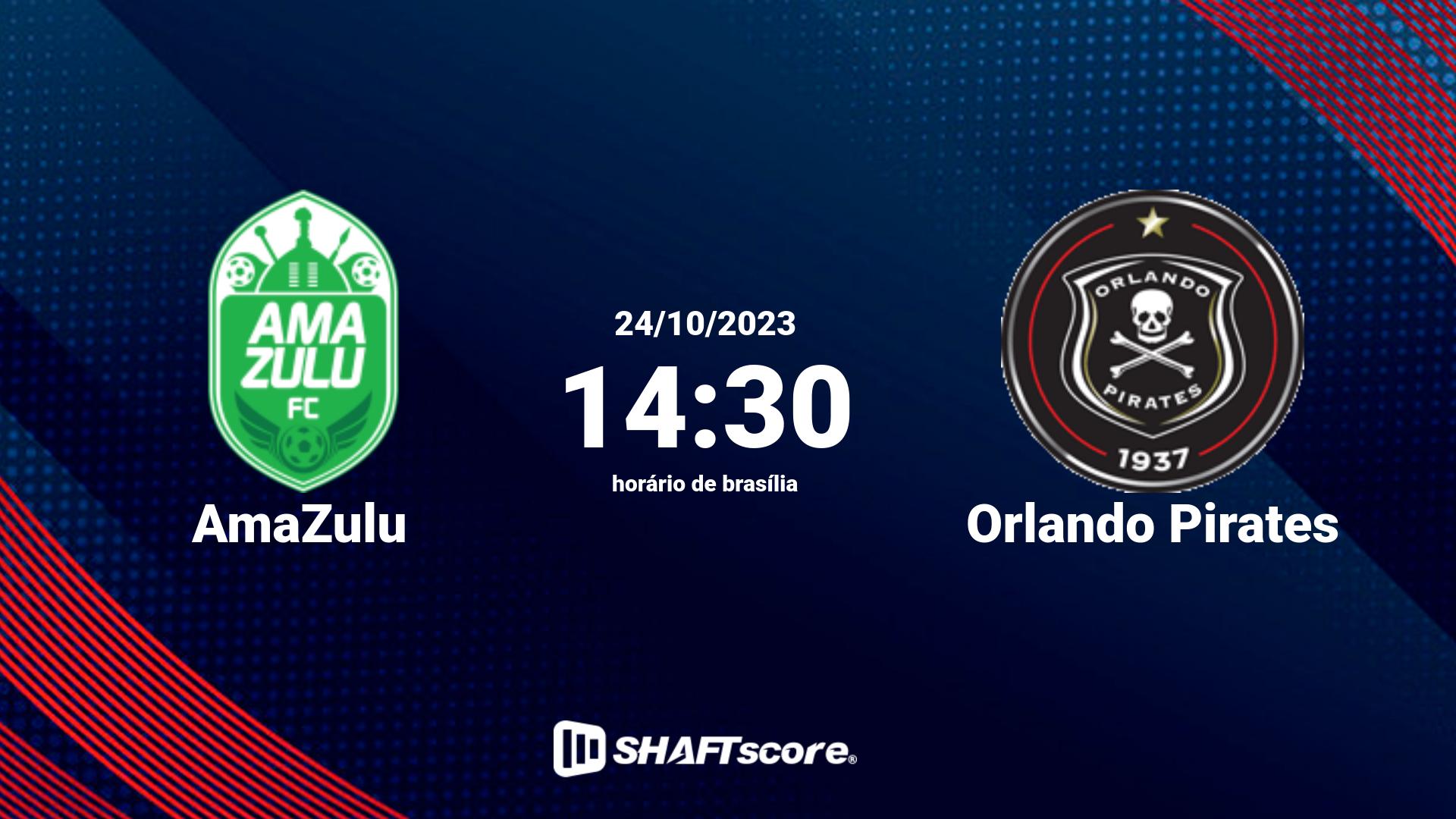 Estatísticas do jogo AmaZulu vs Orlando Pirates 24.10 14:30