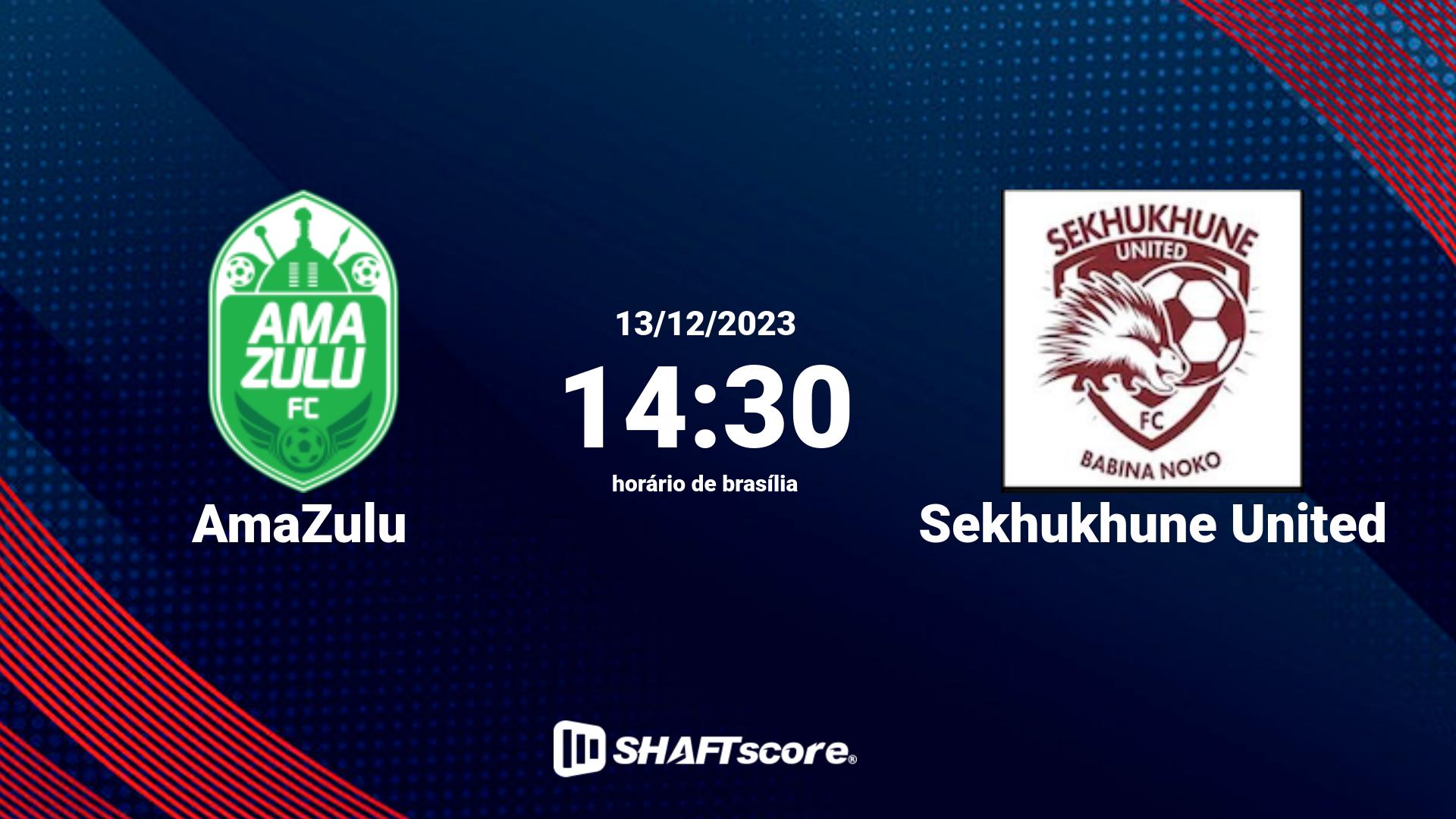 Estatísticas do jogo AmaZulu vs Sekhukhune United 13.12 14:30