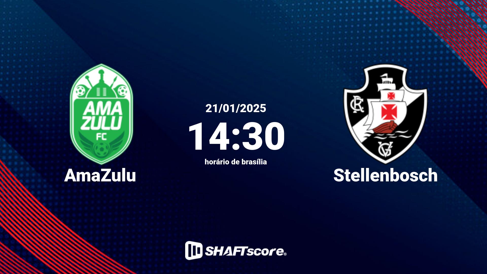 Estatísticas do jogo AmaZulu vs Stellenbosch 21.01 14:30