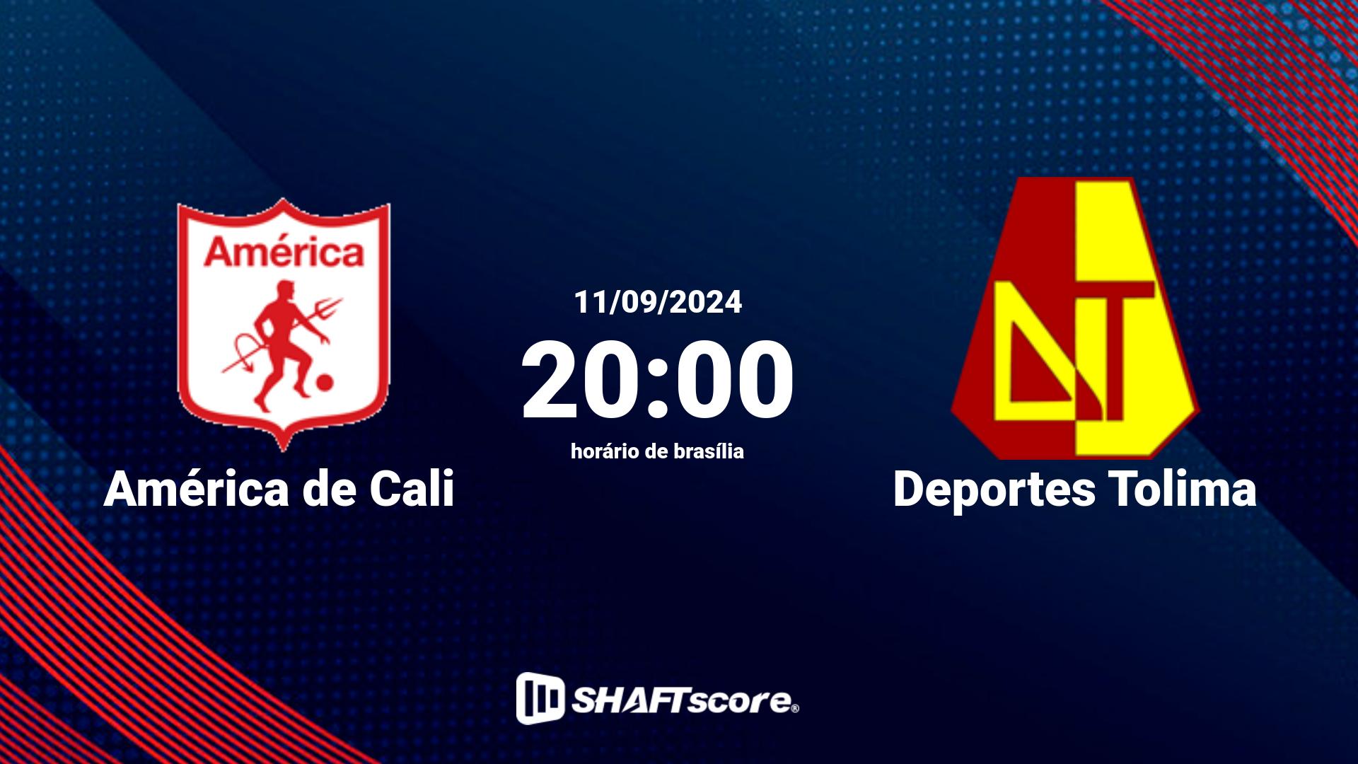 Estatísticas do jogo América de Cali vs Deportes Tolima 11.09 20:00