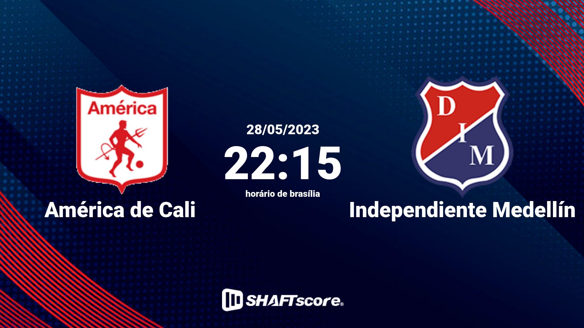 Estatísticas do jogo América de Cali vs Independiente Medellín 28.05 22:15