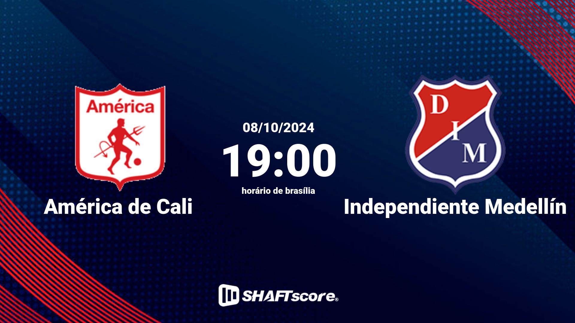 Estatísticas do jogo América de Cali vs Independiente Medellín 08.10 19:00