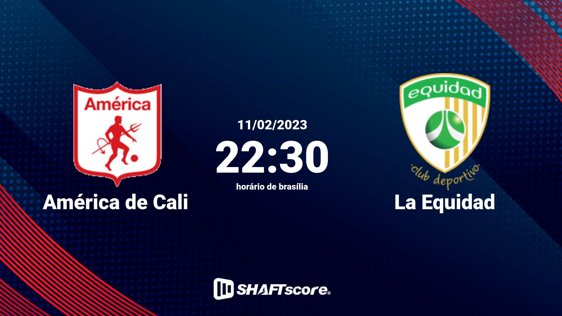 Estatísticas do jogo América de Cali vs La Equidad 11.02 22:30