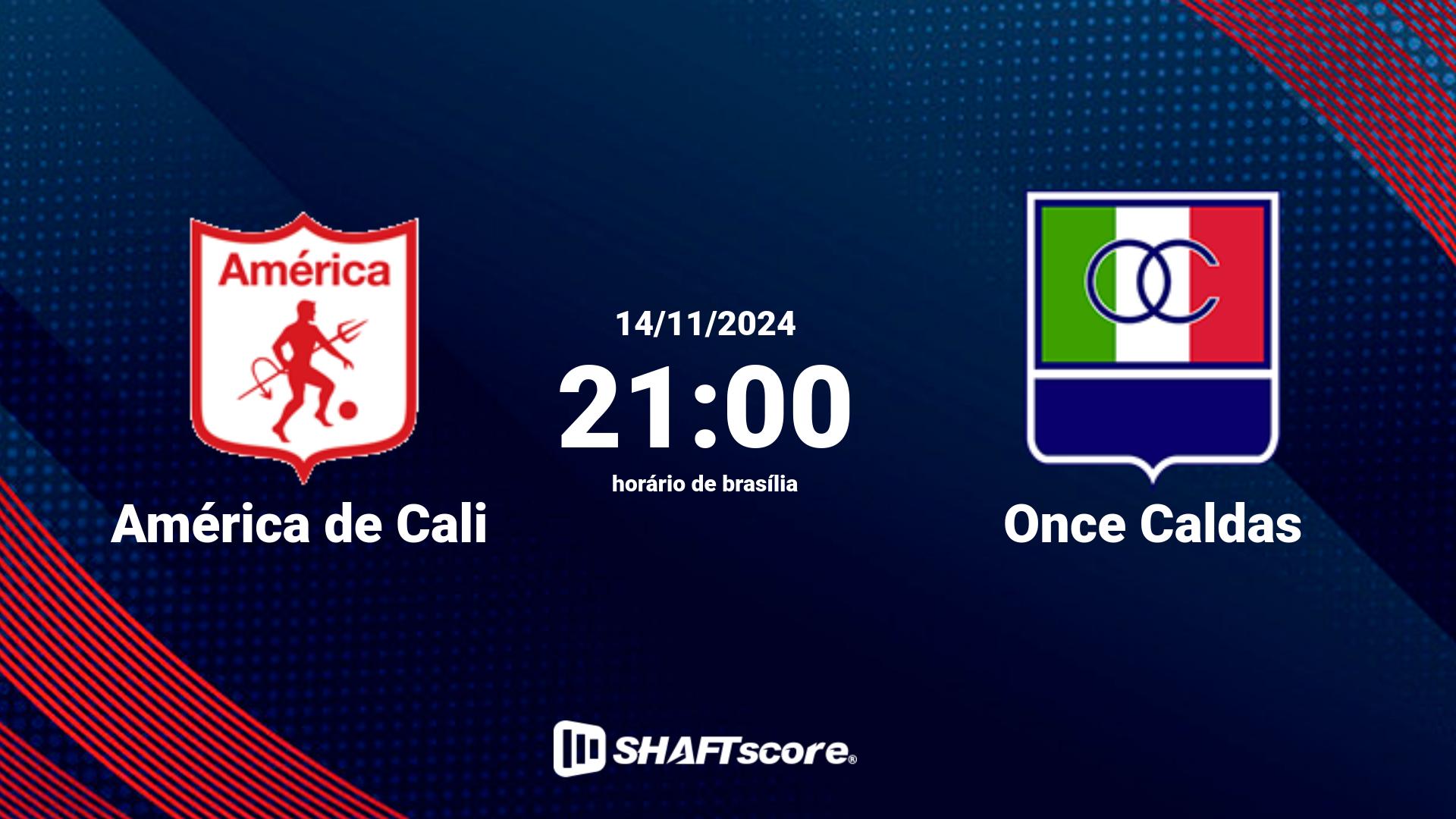 Estatísticas do jogo América de Cali vs Once Caldas 14.11 21:00